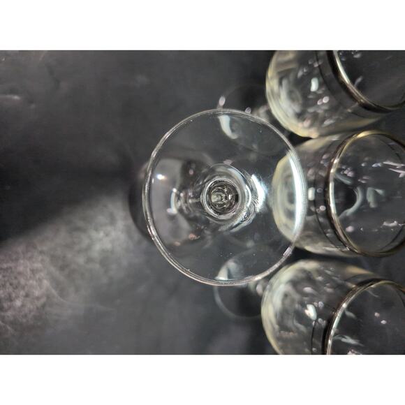 Silver‎ Rimmed Cocktail Glasses Stemware, Set of 4, Midcentury Barware, 4 Oz - Picture 7 of 9